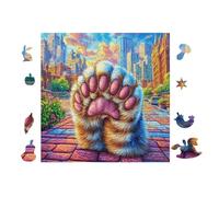 Giant Cat Paw Print 100 Piece Jigsaw Puzzle Pack Teens Beginners Cognitive Development Puzzle Fans Group Play Anniversary Premium Cardboard 28x28cm