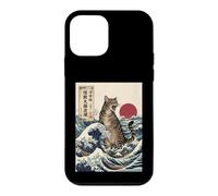 Giant Cat Roaring Amidst The Great Japanese Waves Case for iPhone 12 mini