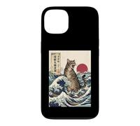 Giant Cat Roaring Amidst The Great Japanese Waves Case for iPhone 13
