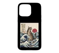 Giant Cat Roaring Amidst The Great Japanese Waves Case for iPhone 15 Pro Max