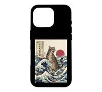 Giant Cat Roaring Amidst The Great Japanese Waves Case for iPhone 16 Pro