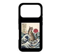 Giant Cat Roaring Amidst The Great Japanese Waves Case for iPhone 17 Pro