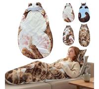 Giant Cat Sleeping Bag for Adults - 69" Ultra-Soft Plush Envelope Design, Cozy Warm Fleece Lining, Washable, Cute Cat-Themed Blanket for Home, Camping, Lounging, Sleepovers (C)