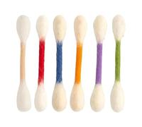 Giant Cat Toy Set of 6 Cotton Swab Shape Catnip Filled Felting for Bored Indoor Cats Interactive Kick 15cm (Mixed color)