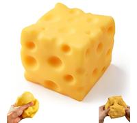 Giant Cheese Squishy 10cm, Big Large Massive Jumbo Slow Rise Cheese Block Squishies, Viral Slow Rising Soft Squeeze Fidget for Anxiety Relief Adults, Office Desk Novelty Gift (10cm Cheese)