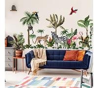 Giant Children's Wall Stickers - Baby Room Decoration - XXL - Jungle Animals in The Tropics - Height 135 x Length 120 cm
