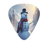 Giant Christmas snowman on the street 12 Pack Guitar Picks Plectrums,4 pieces in each of 3 sizes, Suitable for a wide range of stringed instruments