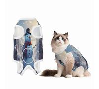 Giant Christmas Snowman on The Street Recovery Suit for Dogs Cats After Surgery,Pet Recovery Shirt, Dog Onesies Pet Surgery Recovery Suit