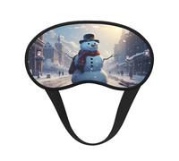 Giant Christmas Snowman On The Street Sleep Eye Mask, Soft & Comfortable for Men, Women, Comfortable Sleep Mask