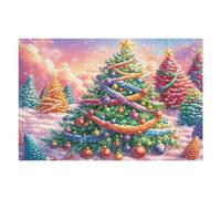 Giant Christmas Tree 1000 Piece Jigsaw Puzzle for All Ages Happy Time Jigsaw Neighborhood Get Together Family Game Whimsical Design for Any Event 1000 PCS