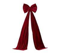 Giant Christmas Tree Bow - 20 x 71 Inch Extra Large Indoor Velvet Decor, Holiday Wall Backdrop with Hangable Feature for Door Wall Wedding Birthday Christmas Holiday Seasonal Celebration Decoration