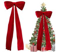 Giant Christmas Tree Bow Topper - Oversized 70 Inch Burgundy Velvet Bow for Xmas Tree, Door & Gift Decor, Festive Holiday Home Decoration