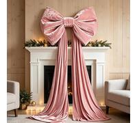 Giant Christmas Tree Topper Bow Large Burgundy Velvet Bow | Christmas Tree Decorations For Thanksgiving New Year's Party Fireplace Stair Door