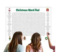 Giant Christmas Word Search Poster, 31.5x20inch Activity Poster Wall Games With 50 Words, Christmas Search And Find Word Game Posters, For Family Party Travel Holiday