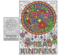 Giant Coloring Poster for Adults and Kids - Extra Large Coloring Posters for Classroom at Work - Adult Wall Poster to Color in The Office School - Mandala Big Sheets Kindness - Huge Pages Jumbo Size