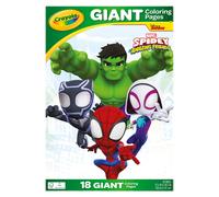 CRAYOLA Giant Colouring Book - Spidey and His Amazing Friends | 18 Pages of Spidey Colouring Fun | Includes 100 Stickers | Ideal for Kids Aged 3+