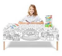 Giant Colouring Poster Table Cloth for Kids,47x71inch Birthday Colouring Posters with 18 Paint Pens Coloring Poster Drawing Paper Table Cover Wall Cake Crafts for Kids Birthday Gift