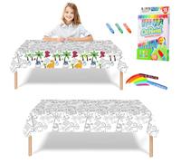 Giant Colouring Poster Table Cloth for Kids,47x71inch Dinosaur Colouring Posters with 18 Paint Pens Coloring Educational Poster Drawing Paper Table Cover Wall Doodle Art for Boys Girls Birthday Gift