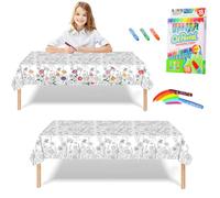 Giant Colouring Poster Table cloth for Kids,47x71inch Flower Colouring Posters with 18 Paint Pens Coloring Educational Poster Drawing Paper Table Cover Wall Doodle Art for Boys Girls Birthday Gift