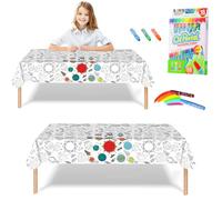 Giant Colouring Poster Table cloth for Kids,47x71inch Space Colouring Posters with 18 Paint Pens Coloring Educational Poster Drawing Paper Table Cover Wall Doodle Art for Boys Girls Birthday Gift