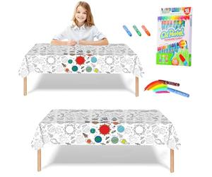 Giant Colouring Poster Table cloth for Kids,47x71inch Space Colouring Posters with 18 Paint Pens Coloring Educational Poster Drawing Paper Table Cover Wall Doodle Art for Boys Girls Birthday Gift
