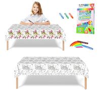 Giant Colouring Poster Table Cloth for Kids,47x71inch Unicorn Colouring Posters with 18 Paint Pens Coloring Educational Poster Drawing Paper Table Cover Wall Doodle Art for Boys Girls Birthday Gift