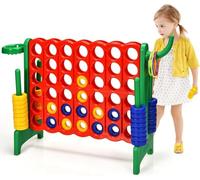 Giant Connect 4 in a Row Outdoor Game for Kids Adults - Family Party Yard Lawn With Quick Release Slider and 42 Jumbo Rings