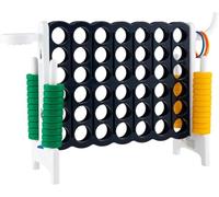 Giant Connect Game Outdoor, 4 in a Row Jumbo 4 to Score Connect Game for Kids Adults Family Party Yard Lawn, Large Connect Game with Quick Release Slider 42 Jumbo Rings (White)