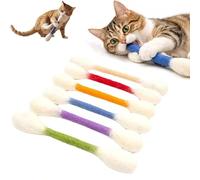 Giant Cotton Swab Shape Cat Chew Toy - Soft Wool Felt Teething Stick for Kittens & Adult Cats, Boredom Buster & Stress Relief Toy for Indoor Pets, 6-Pack (Colourful)