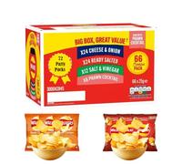 Giant Crisps Multipack Snack Box - 66 x 25g Assorted Flavours + 6 BONUS Bags (3x Roast Chicken, 3x Tomato) Bulk Crisps for Parties, Lunchboxes, Pubs & Sharing