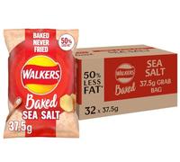 Giant Crisps Multipack Snack Box - Pack of 32 x 37.5g Assorted Baked Sea Salt Walkers Crisps Bulk Buy Multipack Crisps Potato Never Fried Snacks By Red Rainbow
