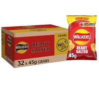 Giant Crisps Multipack Snack Box - Pack of 32 x 45g Assorted Ready Salted Walkers Crisps Bulk Buy Multipack Crisps Potato Snacks with Handcrafted One Random Birthday card with envelop
