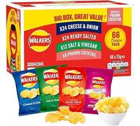 Giant Crisps Multipack Snack Box - Pack of 66 x 25g Assorted Classic Walkers Crisps Bulk Buy. Multipack Crisps Potato Snacks - Sold by SHOP4LESS