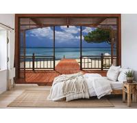 Giant decor wallpaper Beach & Sea view from Villa Paradise Bedroom wall mural
