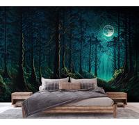 Giant decor wallpaper wall mural 312x219 cm Dark Green Forest Living room decor