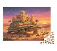 Giant Desert Turtle Castle 1000 Piece Jigsaw Puzzle Paper for Adults Fantasy Landscape Jigsaw Puzzle for Family Relaxing Home Decor Gift 38x26cm/1000pcs