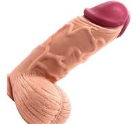 Giant Dildo 10 Inch Extra Large Realistic Flesh Huge Dildoe Female Vaginal Pleasure - Extra Fat Suction Cup Dildo - Hands Free Play Soft XXL Dildos Enhance Your Experience with Adult Toys