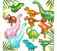 Giant Dinosaur Balloons, 12 Pieces Large Dinosaur Aluminum Mylar Balloons,Dinosaur Birthday Decoration,12-50 inch Giant Dino Animal Helium Inflatable balloons,Jungle Safari Party Decoration for Kids