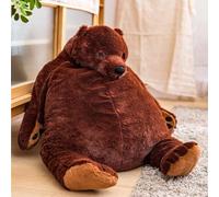 Giant Djungelskog Bear Plush, Simulation Bear Toy Stuffed Animal Plushie Doll Huge Cuddly Dark Brown Teddy Bear for Home Decoration Valentine's Birthday Gift ( Color : Brown , Size : 100cm/39.3inch )