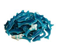Giant Dolphin Shaped Raspberry Flavour Jelly Sweets Blue & White Soft Chewy Gummy Candy Treats Party Sharing Bag Ocean Theme - Available in 200g, 500g, 1kg, 2.5kg Packs - Fun Pick n Mix (1 kg)
