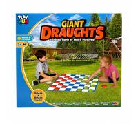 Giant Draughts Set Outdoor Garden Game 60cm x 60cm Large Checkers Board Game with Oversized Counters Indoor Outdoor Family Game Kids Adults Beach Park Travel Games