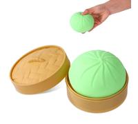 Giant Dumpling, Soft Jumbo Squishy Dumpling with Steamer Box Adorable Soft Squeeze Dough Suitable for Adults Birthday Holiday Present (Green)