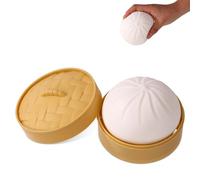 Giant Dumpling, Soft Jumbo Squishy Dumpling with Steamer Box Adorable Soft Squeeze Dough Suitable for Adults Birthday Holiday Present (White)