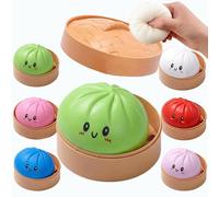 Giant Dumpling Squeeze, 8x8cm 2026 New Giant Dumpling Squishy,Dumplings Squishy Stress Balls, Bun With Food Steamer Stretchy Desk Toys, Suitable For All Age Groups