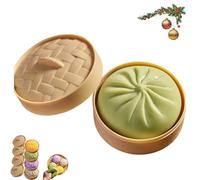 Giant Dumpling Squeeze,Giant Dumpling Squishy Dumplings Toy,Dumplings Squishy Stress Balls,Soft Squeezing Decompression Dough,Bun With Food Steamer Stretchy Desk Toys,for All Age Groups (Green)
