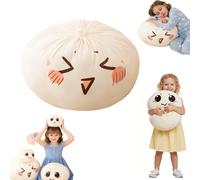 Giant Dumpling Squish Ball Toy, 20cm White Soft Sensory Squeeze Dough Bun - Compatible with Stress Relief & Decompression