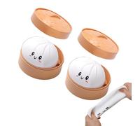 Giant Dumpling Squish-y, Jumbo Dumpling Squish-y Toy with Steamer Box, Large Stress Relief Sensory Ball, Anxiety Relief Fidget Toy, Soft Squeeze Decompression Dough Fidget Toys for Adults & Kid (2PC)