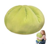 Giant Dumpling Squish-y Pillow, 18in Cute Dumpling Plush Pillow Soft Stuffed Bun Plush, Jumbo Dumplings Squish-y Plushie Comfort Dough Bun Throw Pillows for Kids and Adults (Green)