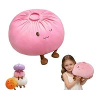 Giant Dumpling Squishes, Big Giant Dumpling Plush Pillow, Mega Rainbow Dumplings, Large Squeeze Dough Ball Stuffed Bun Shaped Sensory Balls Throw Pillow for Kids and Adults (Pink 11inch)