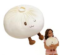 Giant Dumpling Squishies,15.7" Jumbo Dumpling Squishies Toy,Soft Squeezes Decompression Dough,Cute Large Stress Relief Sensory Balls for Kids,Anxiety Relief Fidget Toy,Easy to Clean (White, 15.7inch)